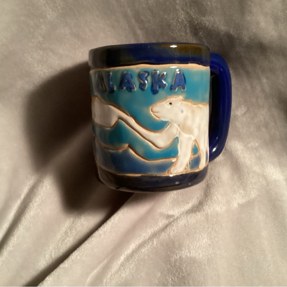 Alaska Polar Bear Ceramic Souvenir Mug - Blue